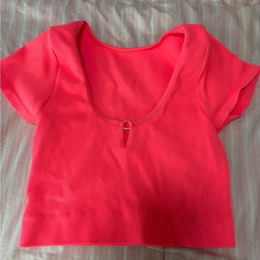 Aerie Athletic Bright Pink Crop Top